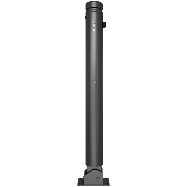 Ornamental bollard | Series 482B | � 82 mm | foldable, self-engaging lockto be fixed by plugs, with base plate 100 x 150 mm | with Euro profile cylinder lock and three keys | without eyelet